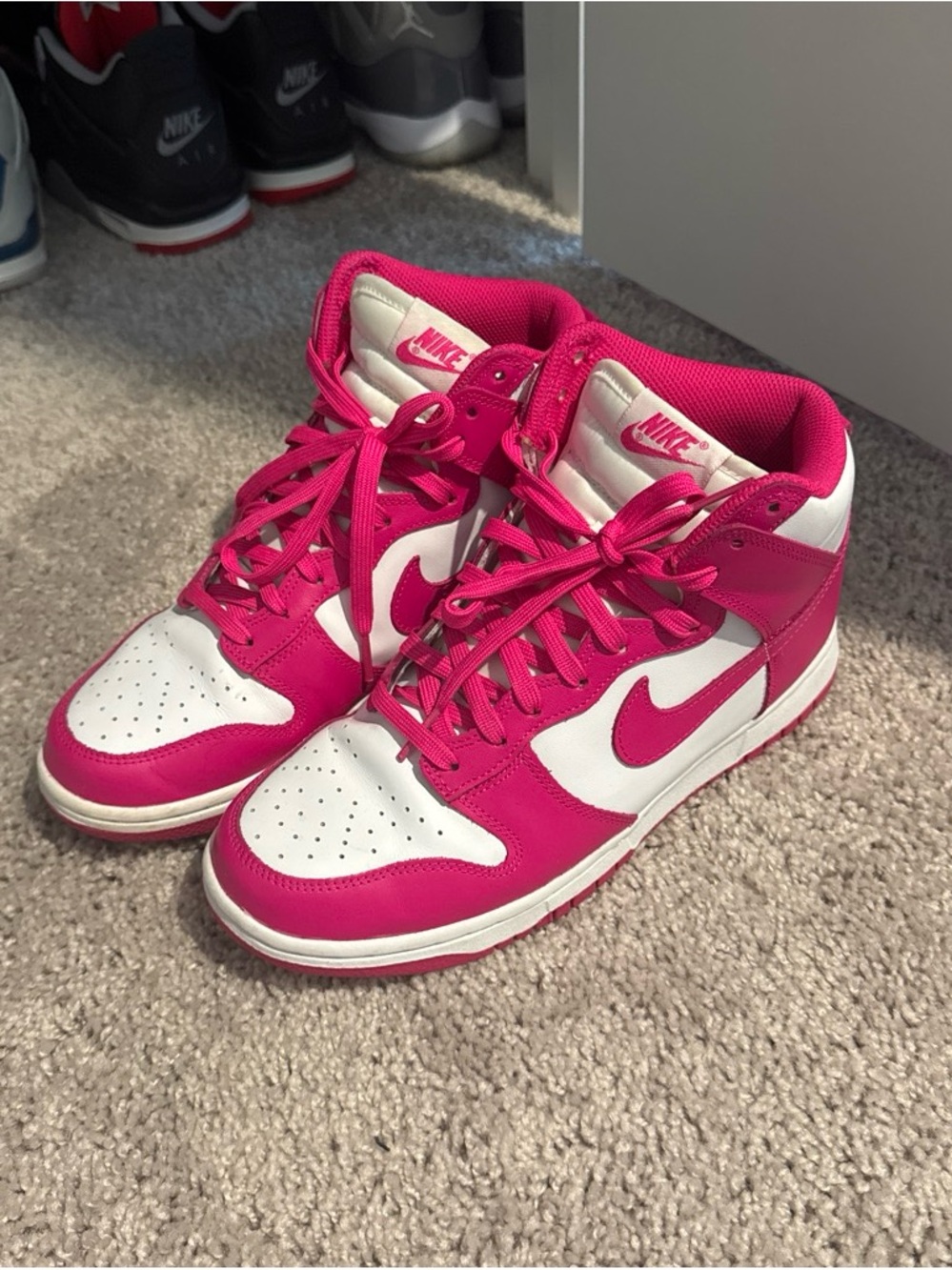 Nike Women’s High-Top Sneakers — White & Hot Pink